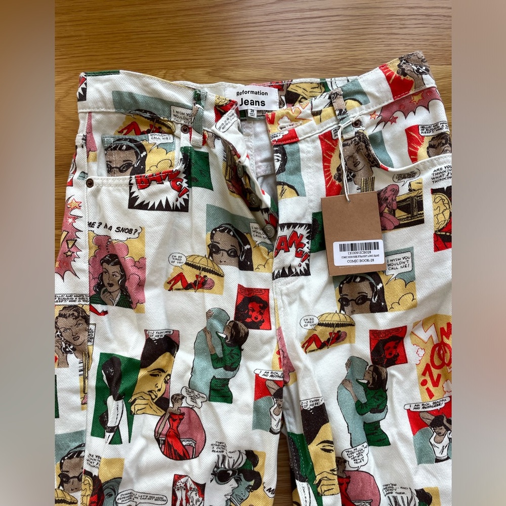 reformation comic book print jeans - Picture 2 of 5